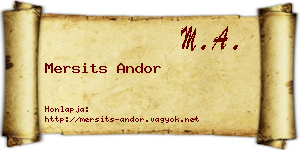 Mersits Andor névjegykártya